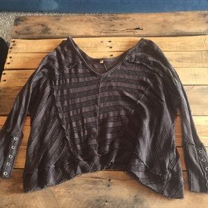 Free people gray long  sleeve top